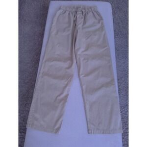 Boii Mens Khaki Tan Elastic Waist Drawstring Straight Leg Pants Size S
